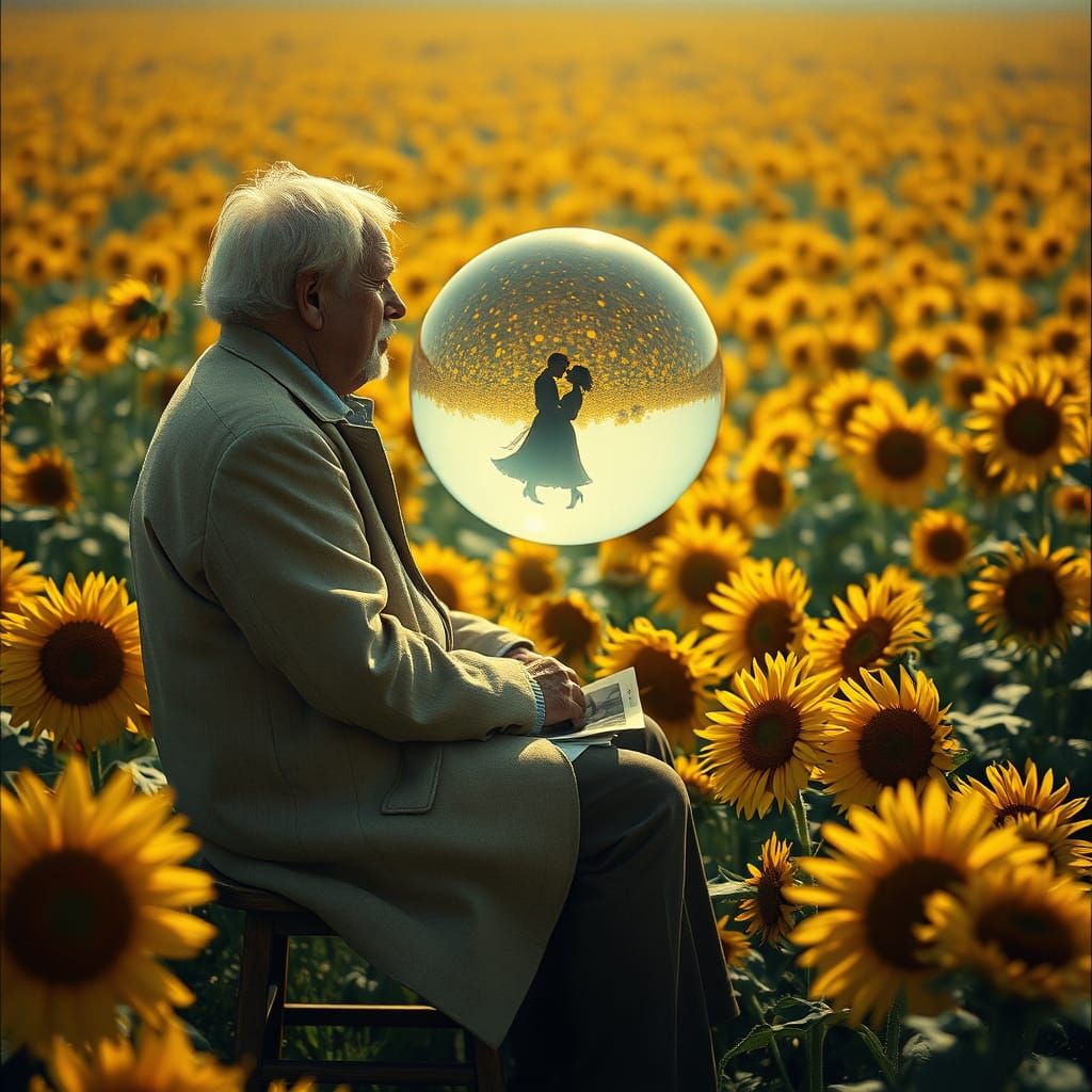 Ethereal Dreamscapes in a Sunlit Field of Sunflowers