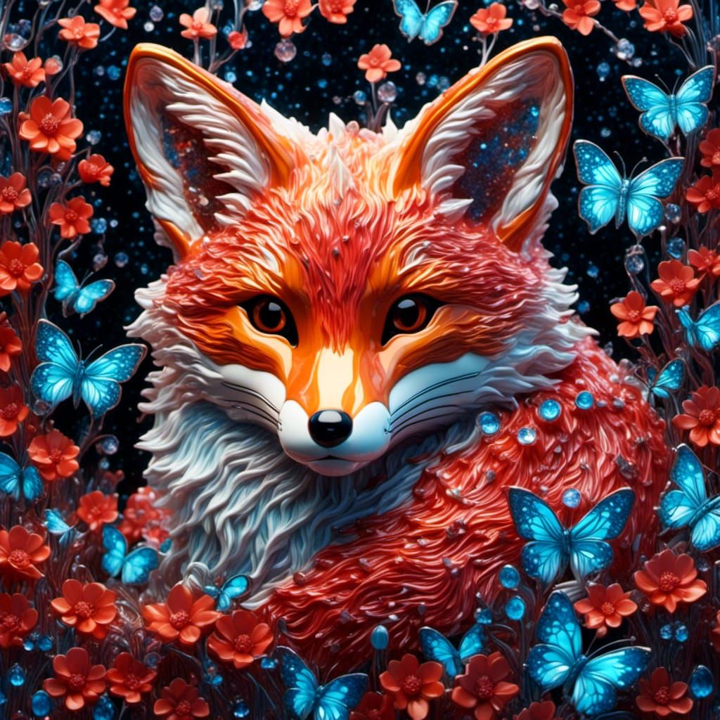 Bioluminescent Crystal Fox As Fantasy Art