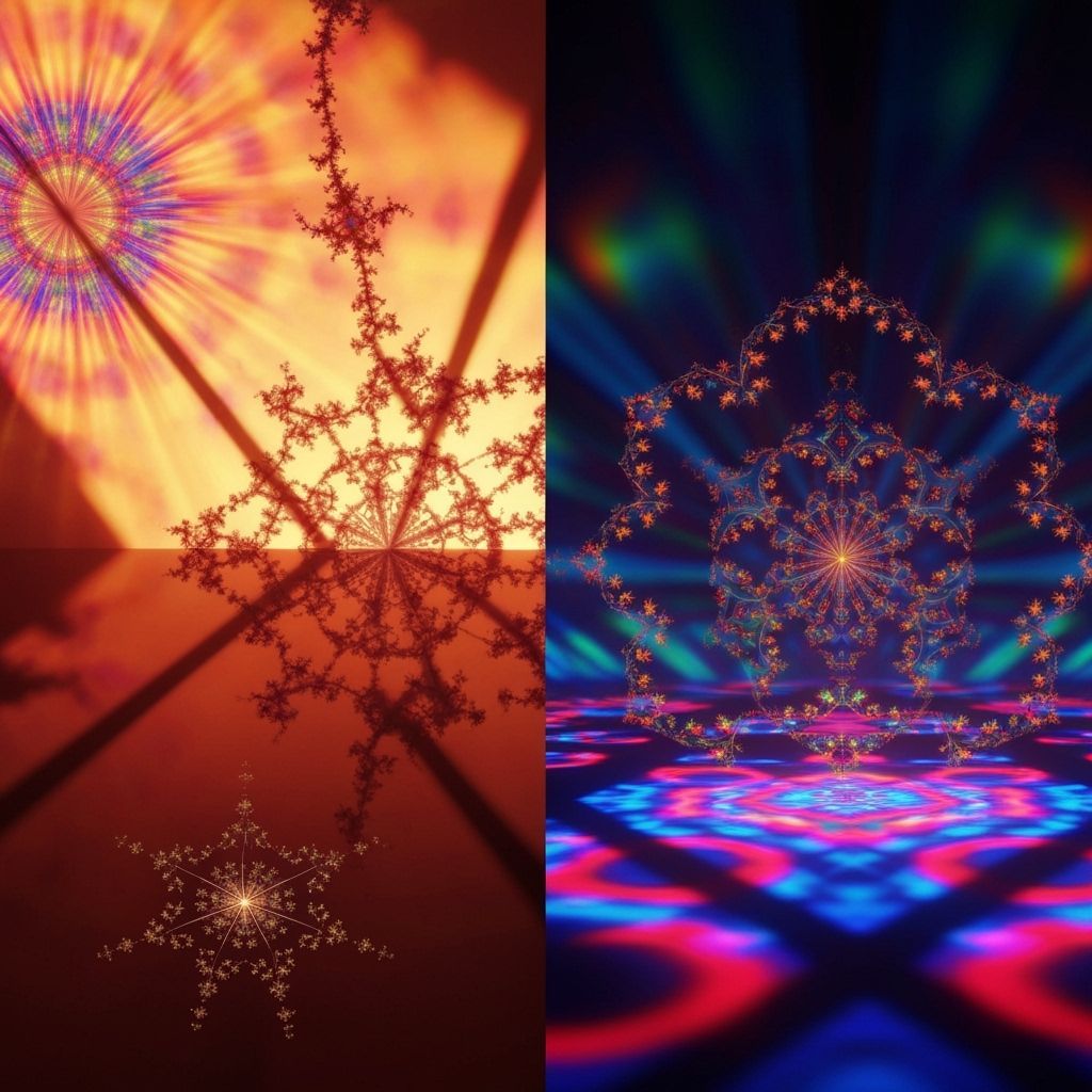Radiant Fractal Art in Psychedelic Style