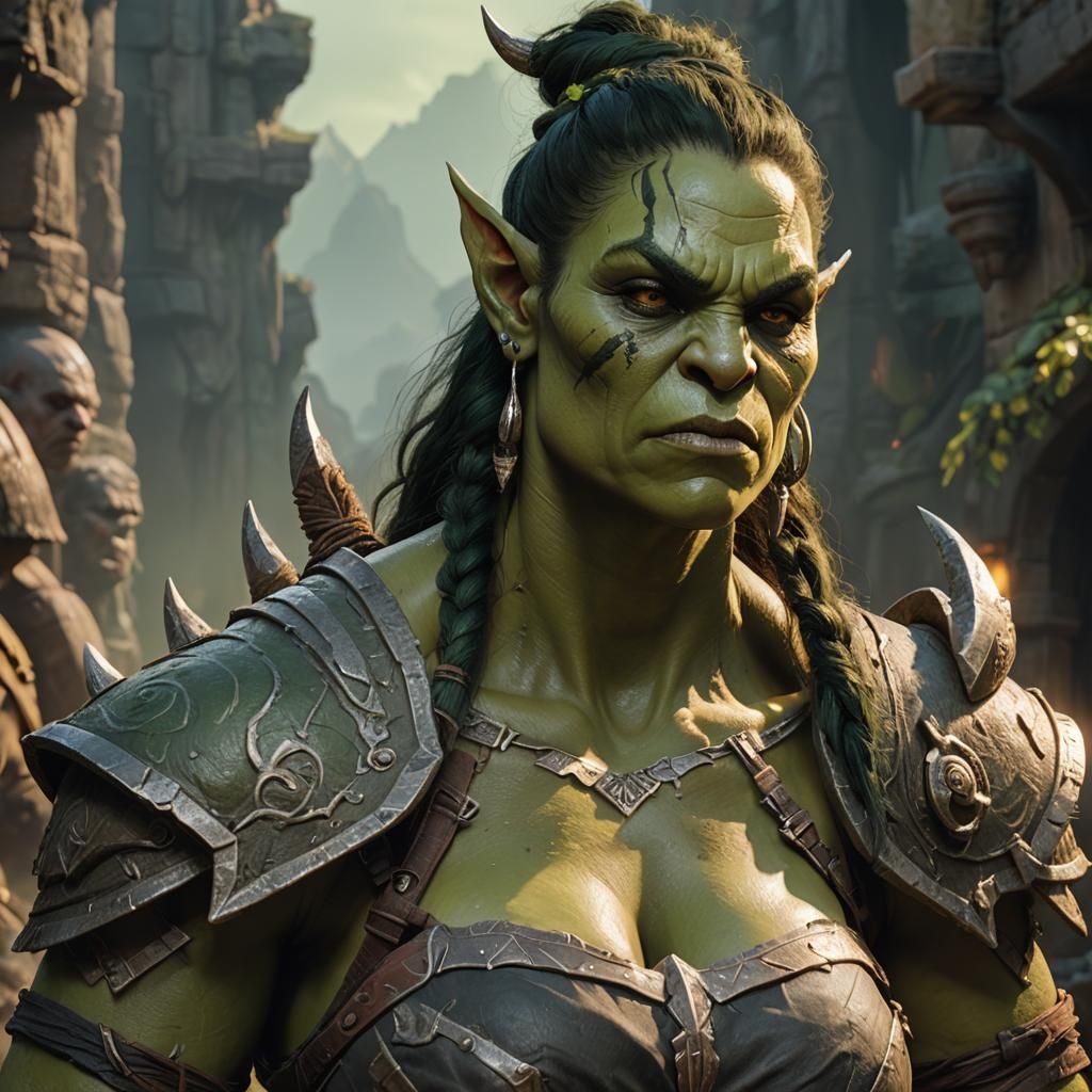 Orc Matriarch Concept Art in Semirealistic Style