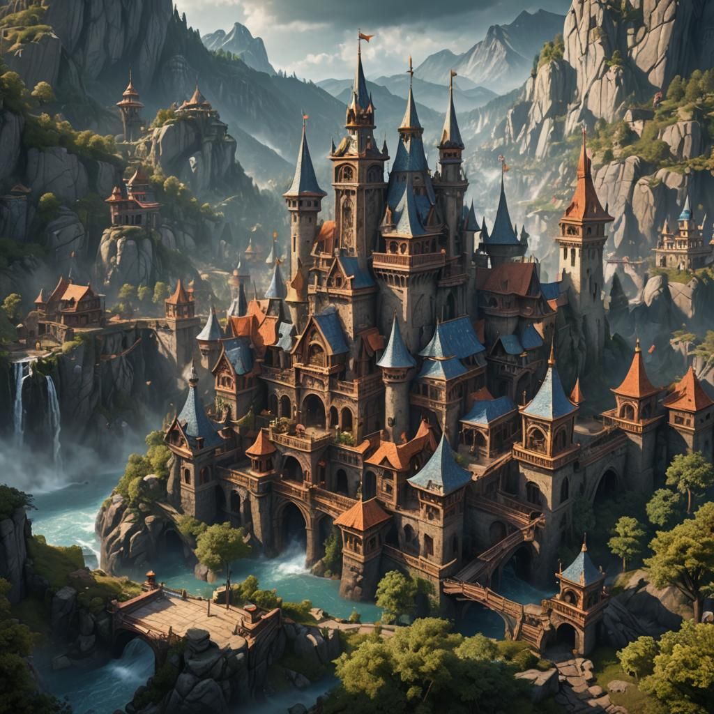 Fantastical Magic Realm in Detailed Matte Painting