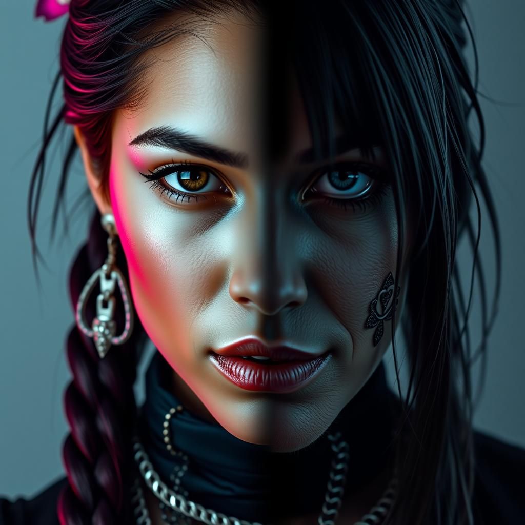 Native American Woman: Cyberpunk Meets Goth