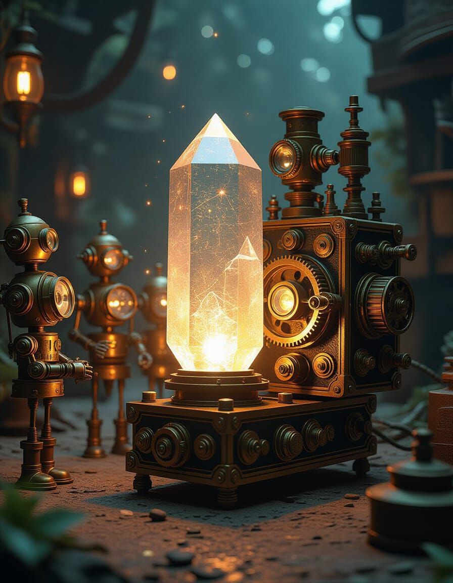 Steampunk Automatons Witness Surreal Event Captured by Vinta...