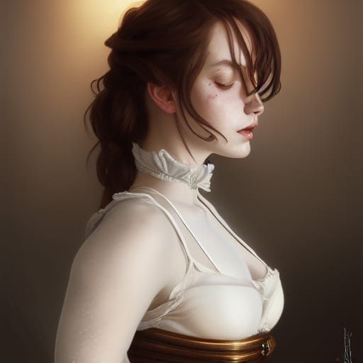 Renaissance Portrait of a Woman with Freckles