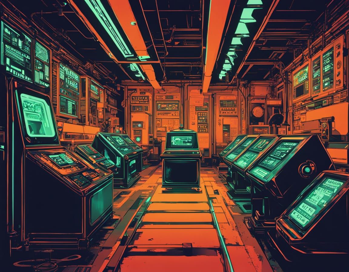 Cyberpunk Scientist in Ominous Laboratory