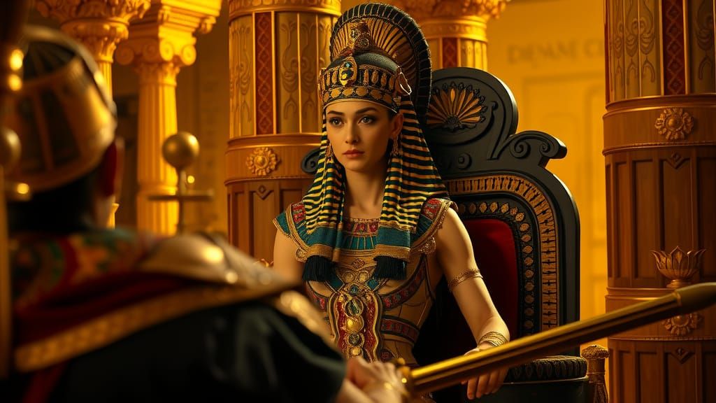 Epic Queen Cleopatra VII in Lavish Egyptian Splendor