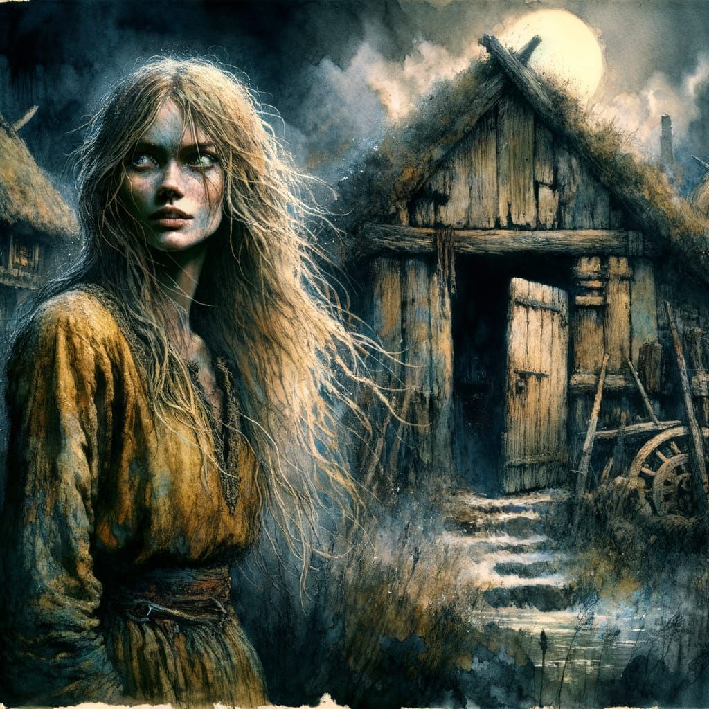 Norse Goddess Lofn in Moonlight Gloom