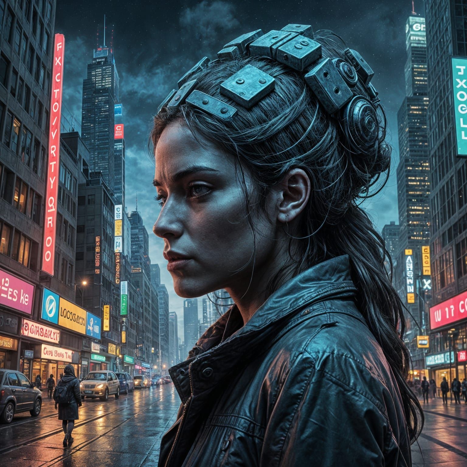 Mysterious Cyberpunk Cityscape Unfolds