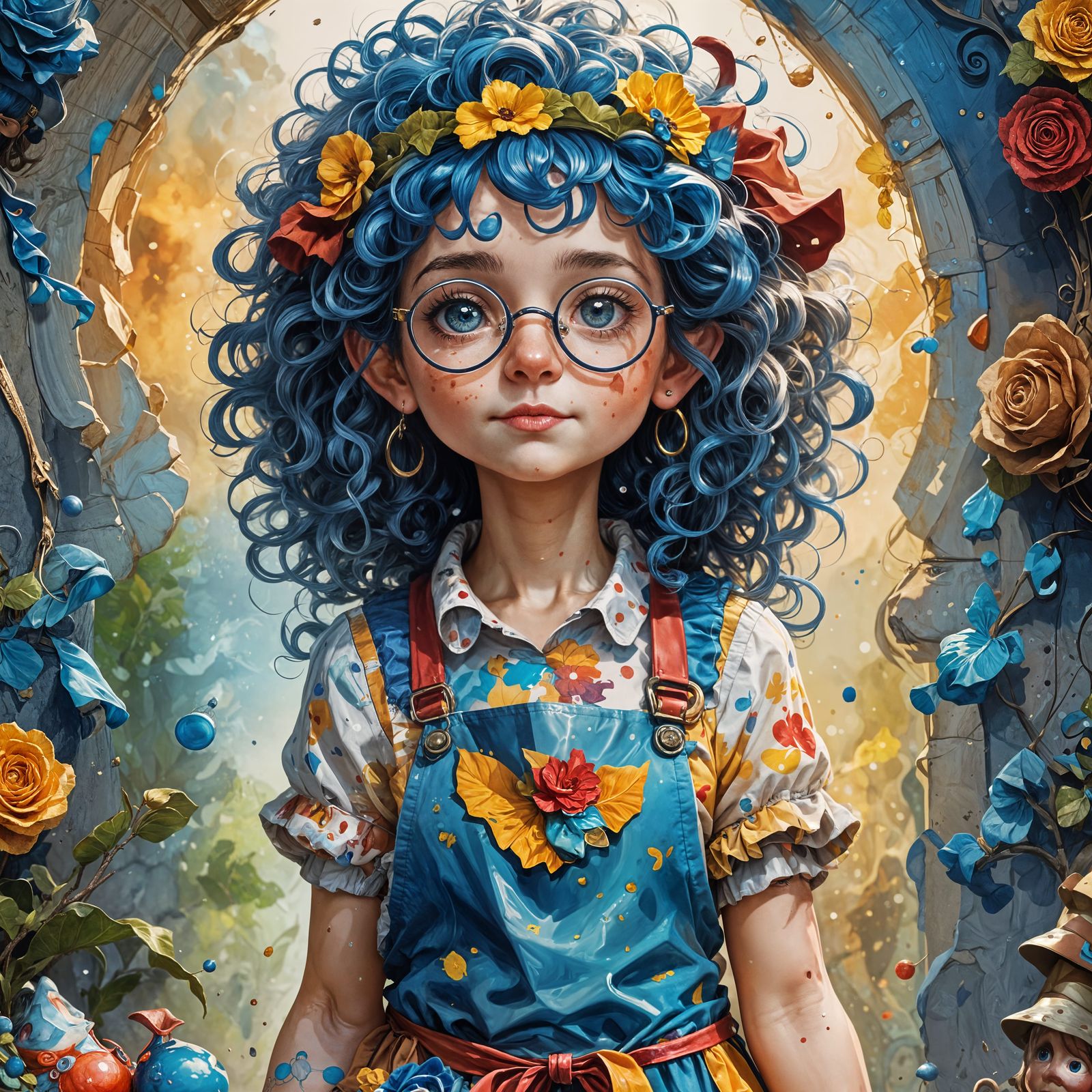 Fantastical Gnome Artist in Whimsical Attire