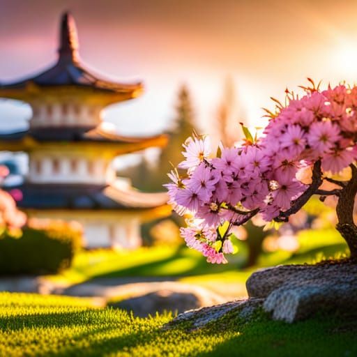 Magnificent Japanese Cherry Blossom Garden Photography