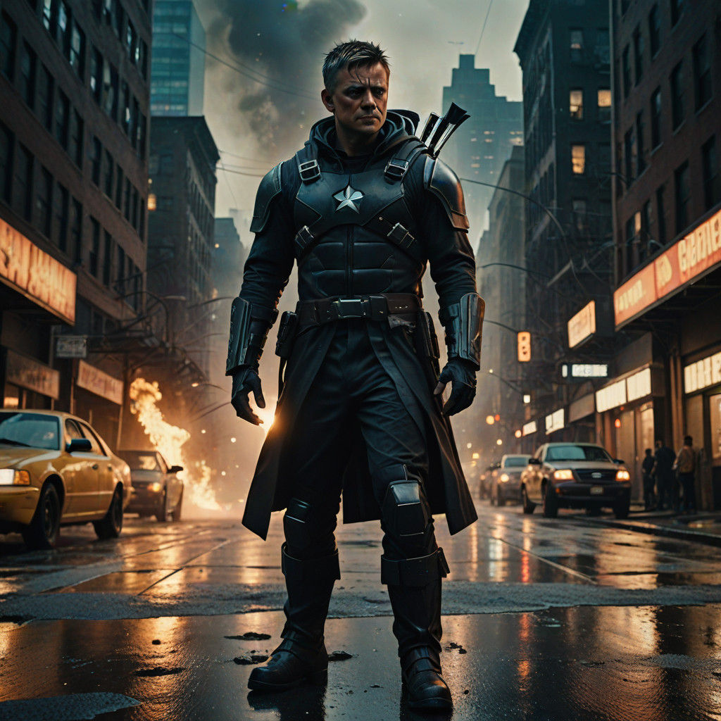 Hawkeye in Gritty Post-Apocalyptic New York City