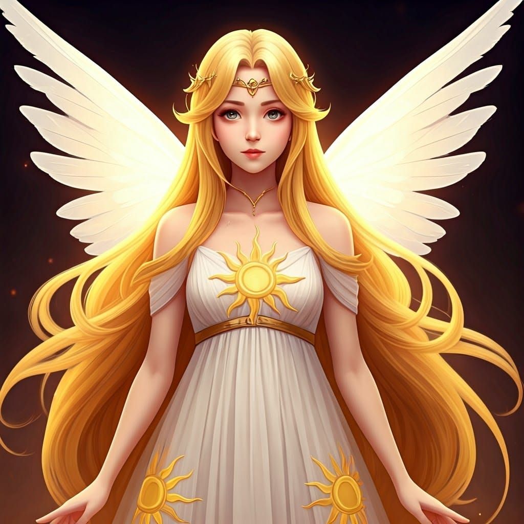 Ethereal Day Fairy in Flowing White Dress