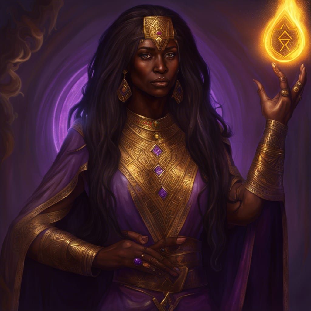 Egyptian Magi Portrait in Dark Fantasy Style