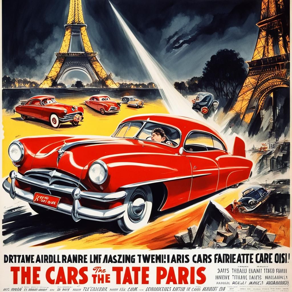 Terrifying 1950s Movie Poster: Cars That Ate Paris