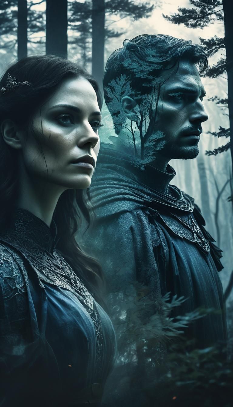 Double Exposure: Knight Bewitched in a Fairy Tale Photo