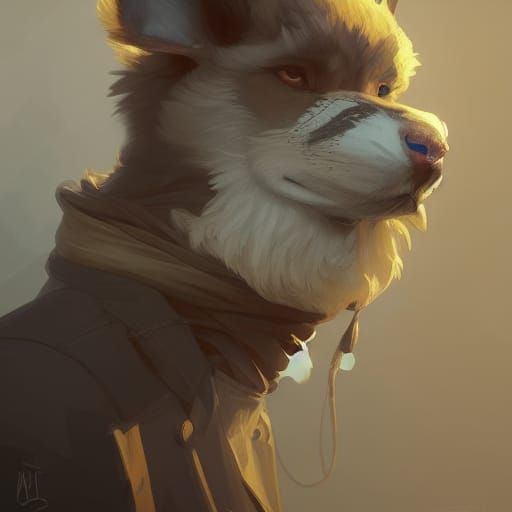 Furry Portrait in Hyperdetailed Digital Art Style