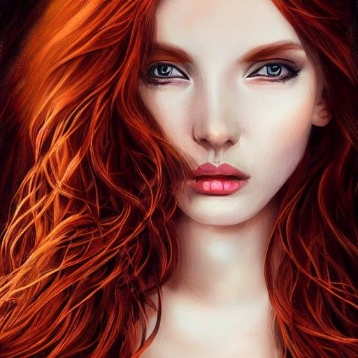 Redhead Goddess: Intricate Digital Portrait