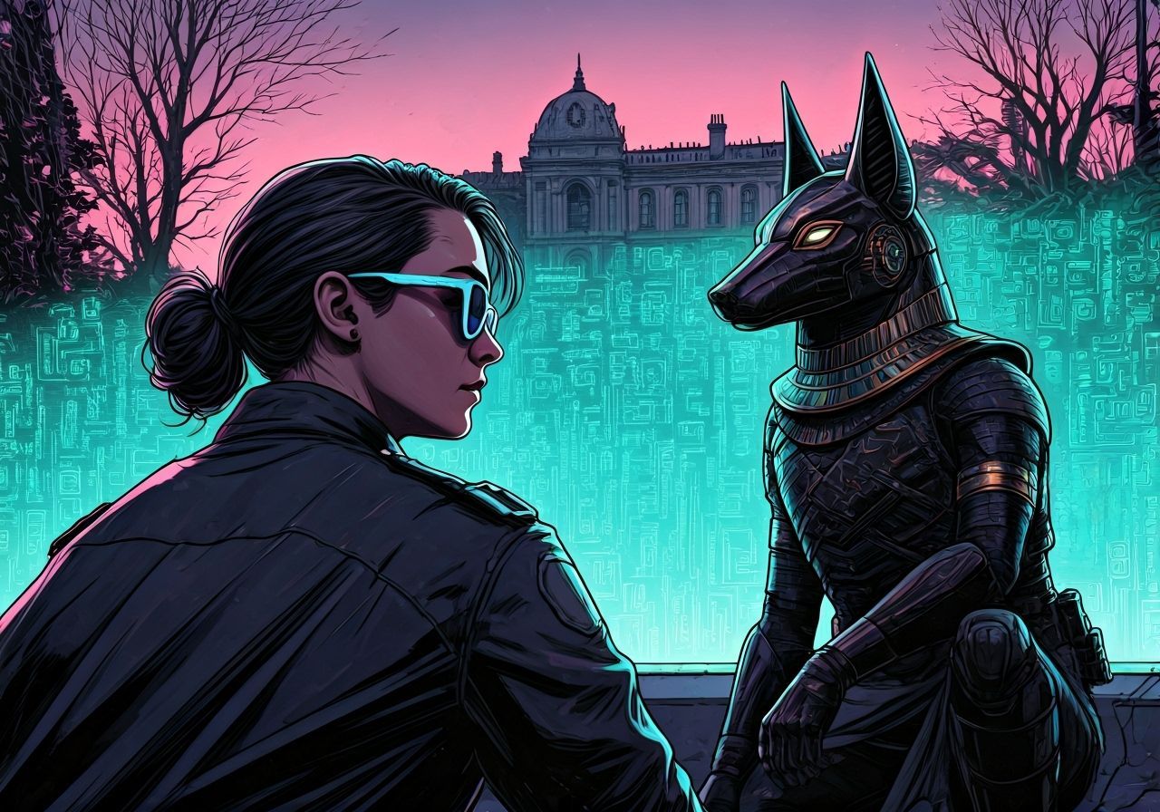 Futuristic Anubis and Ashildr by Holographic Fence