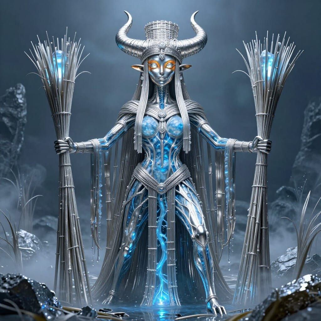 Ancestral Matriarch of Pure Marshes in Silver-Lead and Lapis