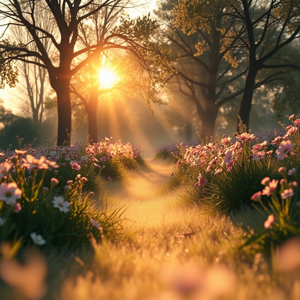 Luminous Spring Morning in Vibrant 3D