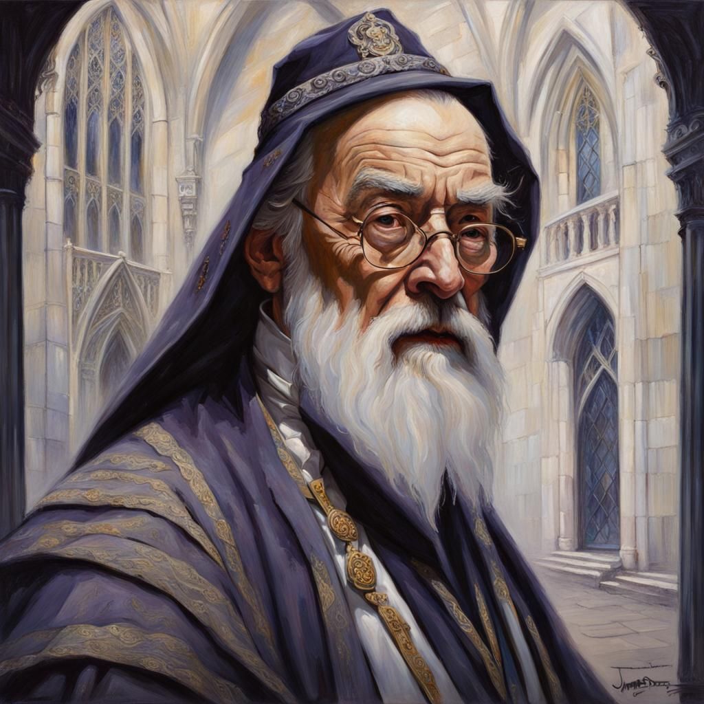 Dumbledore Portrait in Oil Painting Style