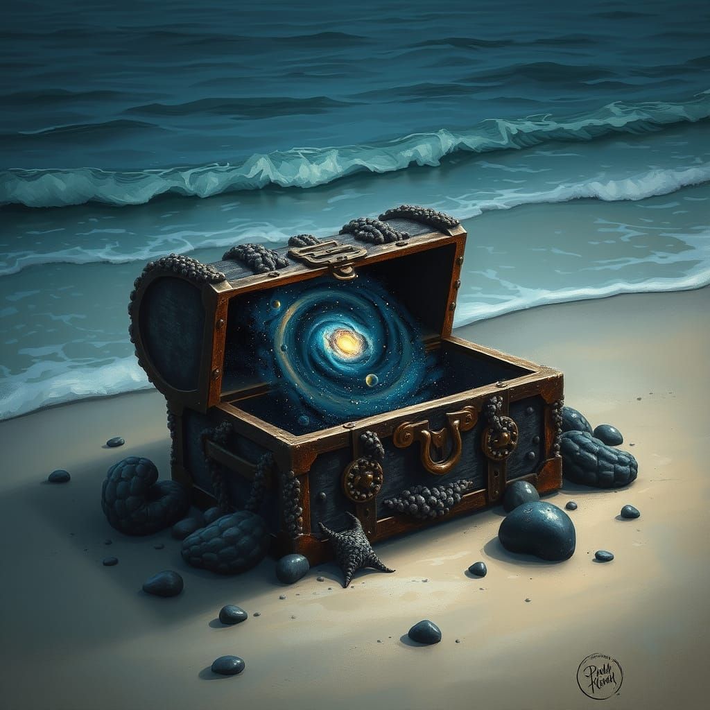 Cosmic Treasure Chest on Twilight Beach