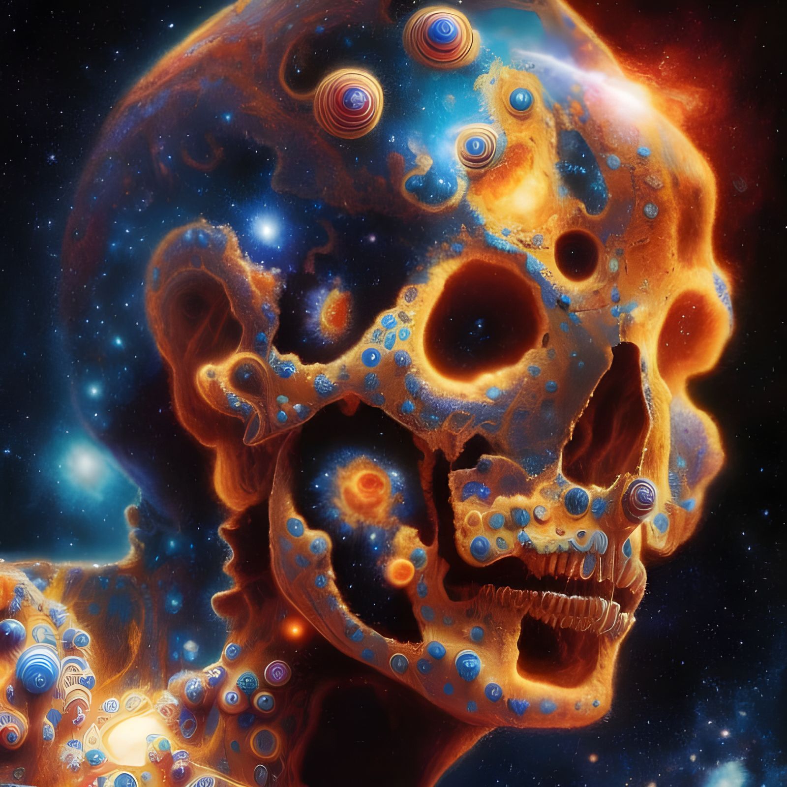 Celestial Gingerbread Skull