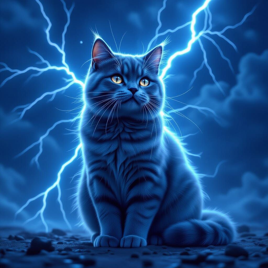 Electric Cat Embodies Thunder Element