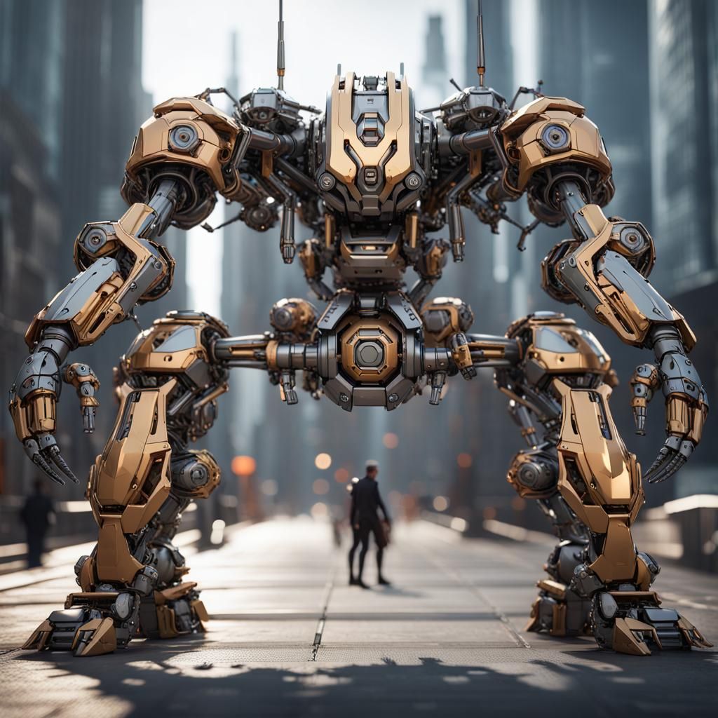 Armored Ogre Titan Mech in Futuristic Sci-Fi Style