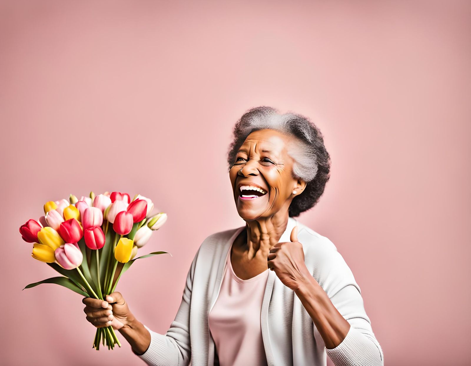 Woman's Joyful Mother's Day Celebration