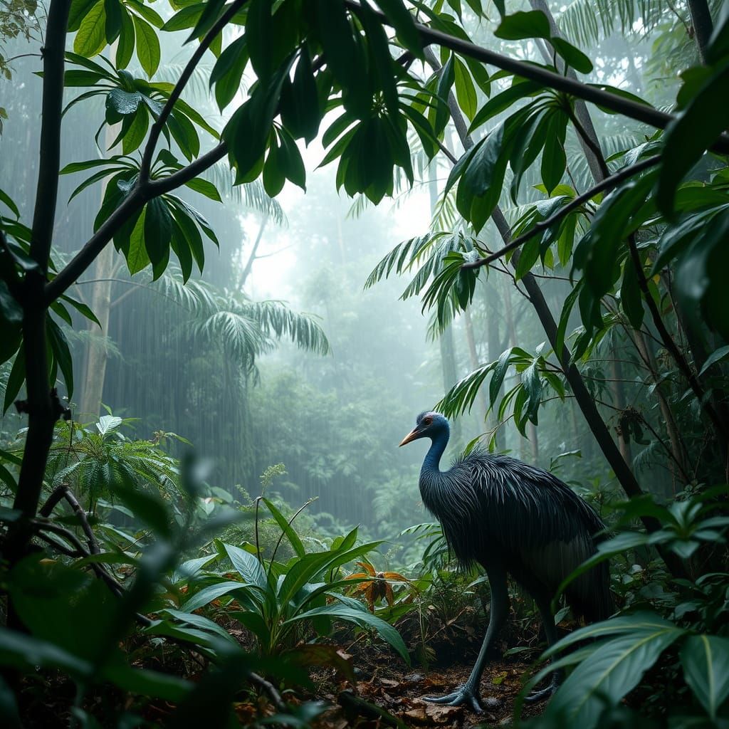 Lush Australian Rainforest After Rain Shower
