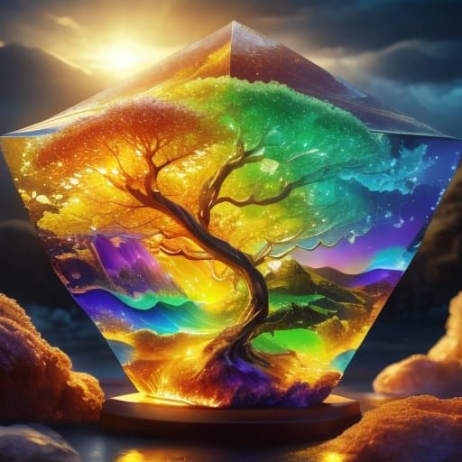 Luminous Violin Rising Over Beach at Sunset