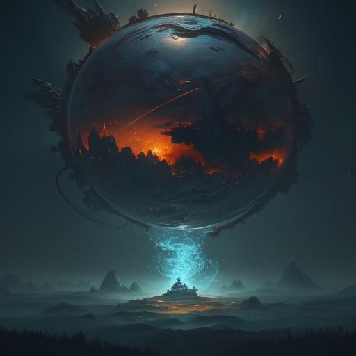 Miniature Universe Inside Teacup: Fantasy Concept Art