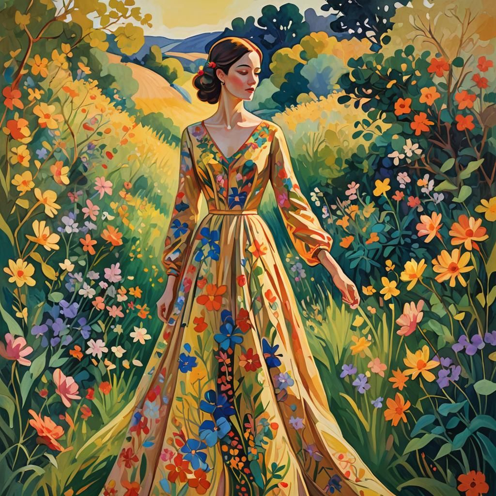 Fauvist Ocin in Lush Floral Meadow