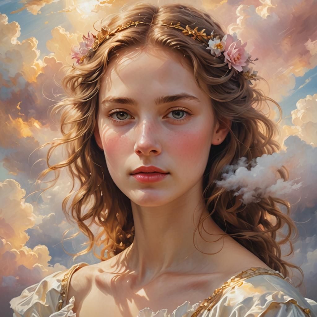 Heavenly Renaissance Portrait of a Young Woman