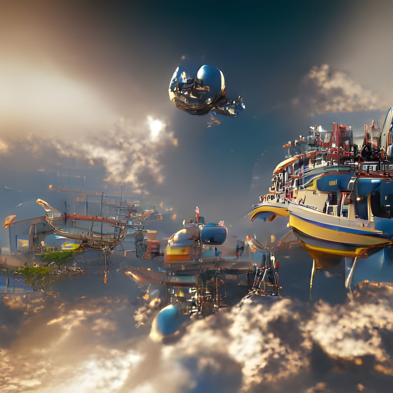 Futuristic Amusement Park with Robots in Unreal Engine