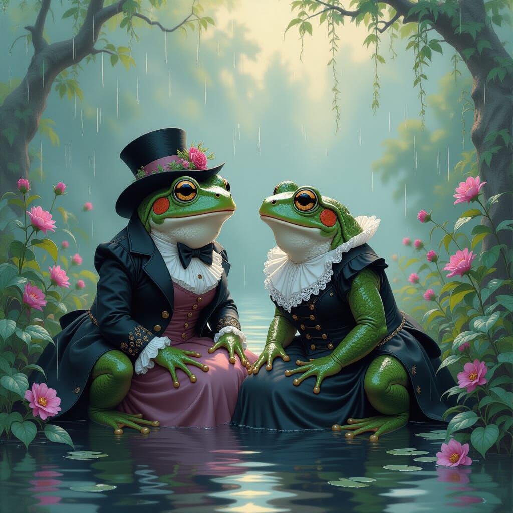 One Rainy Afternoon Two Frogs Fall In Love!