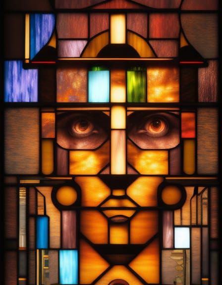 Cyberpunk Man: Bauhaus Poster with Steampunk Elements