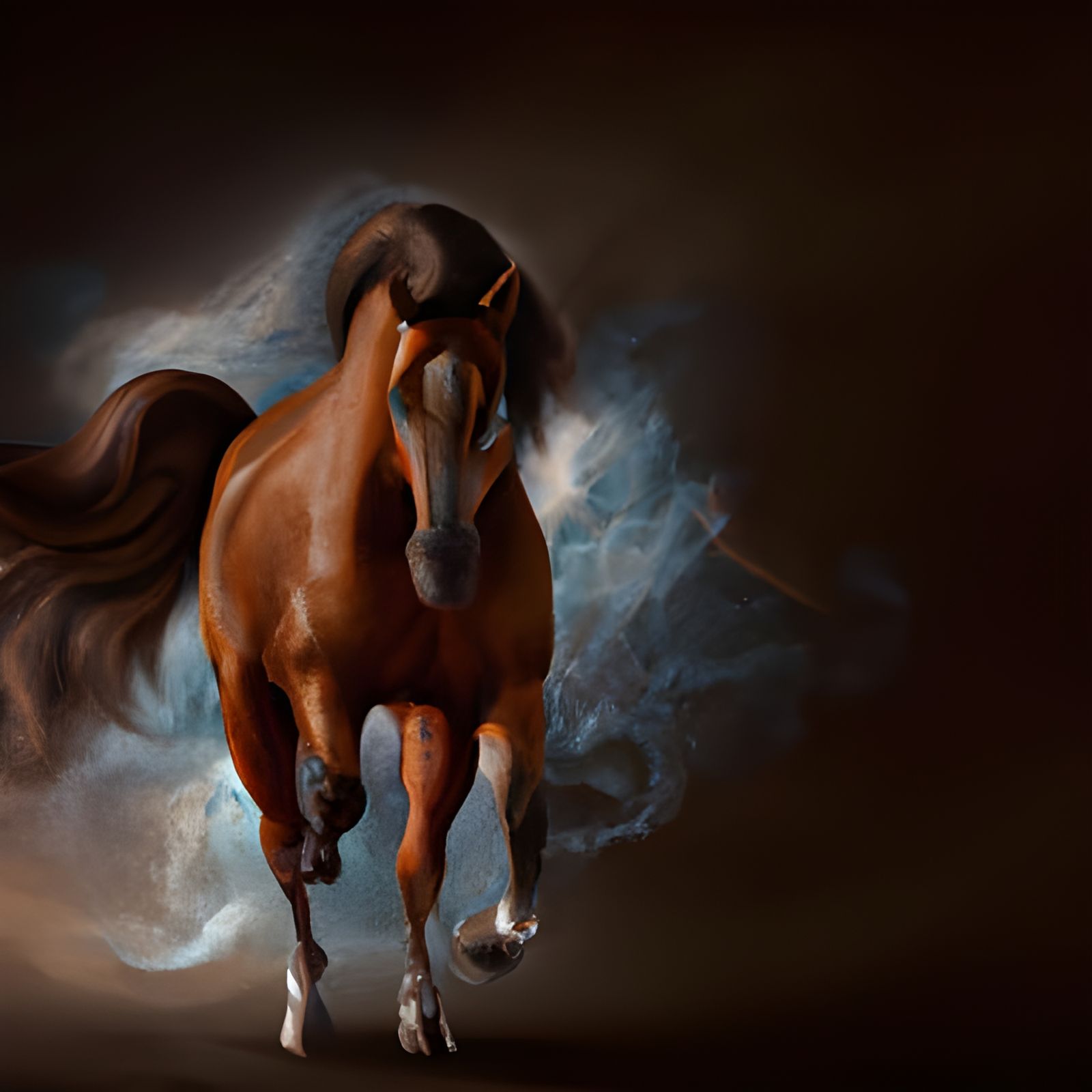 Demonic Stallion in Dark Fantasy Style