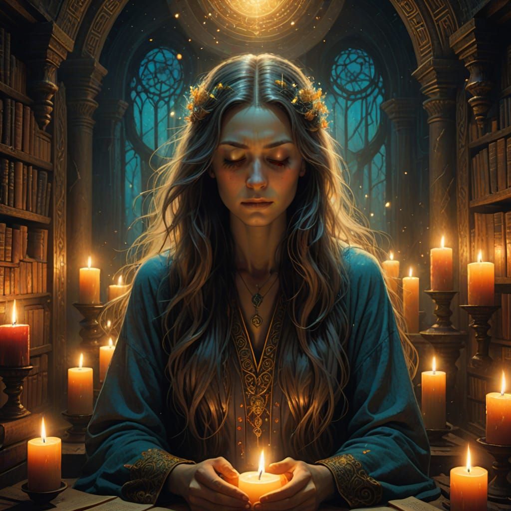 Ethereal Mystic Unleashes Psychic Power in a Dreamy Chamber