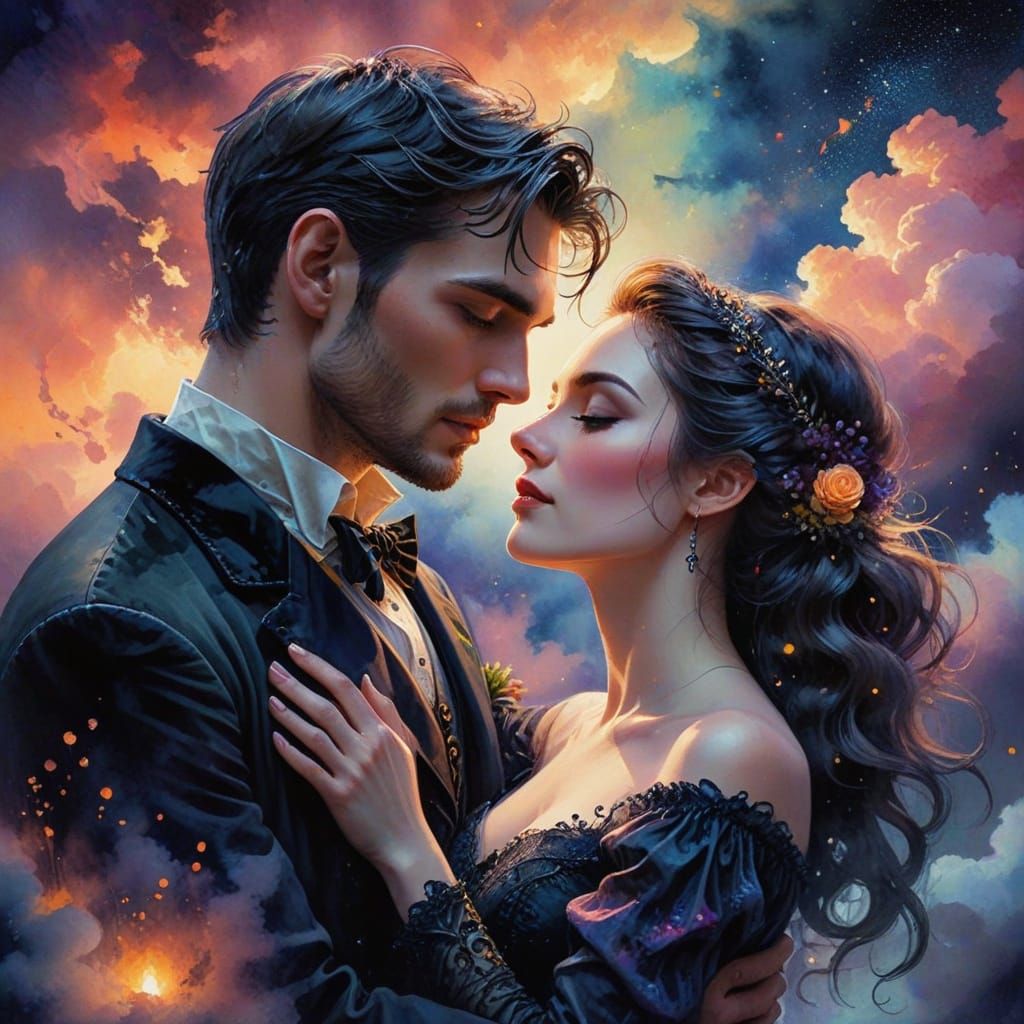 Gothic Romance in Whimsical Watercolor