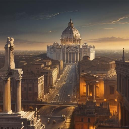 Vintage Rome Poster Art in Sepia Tones