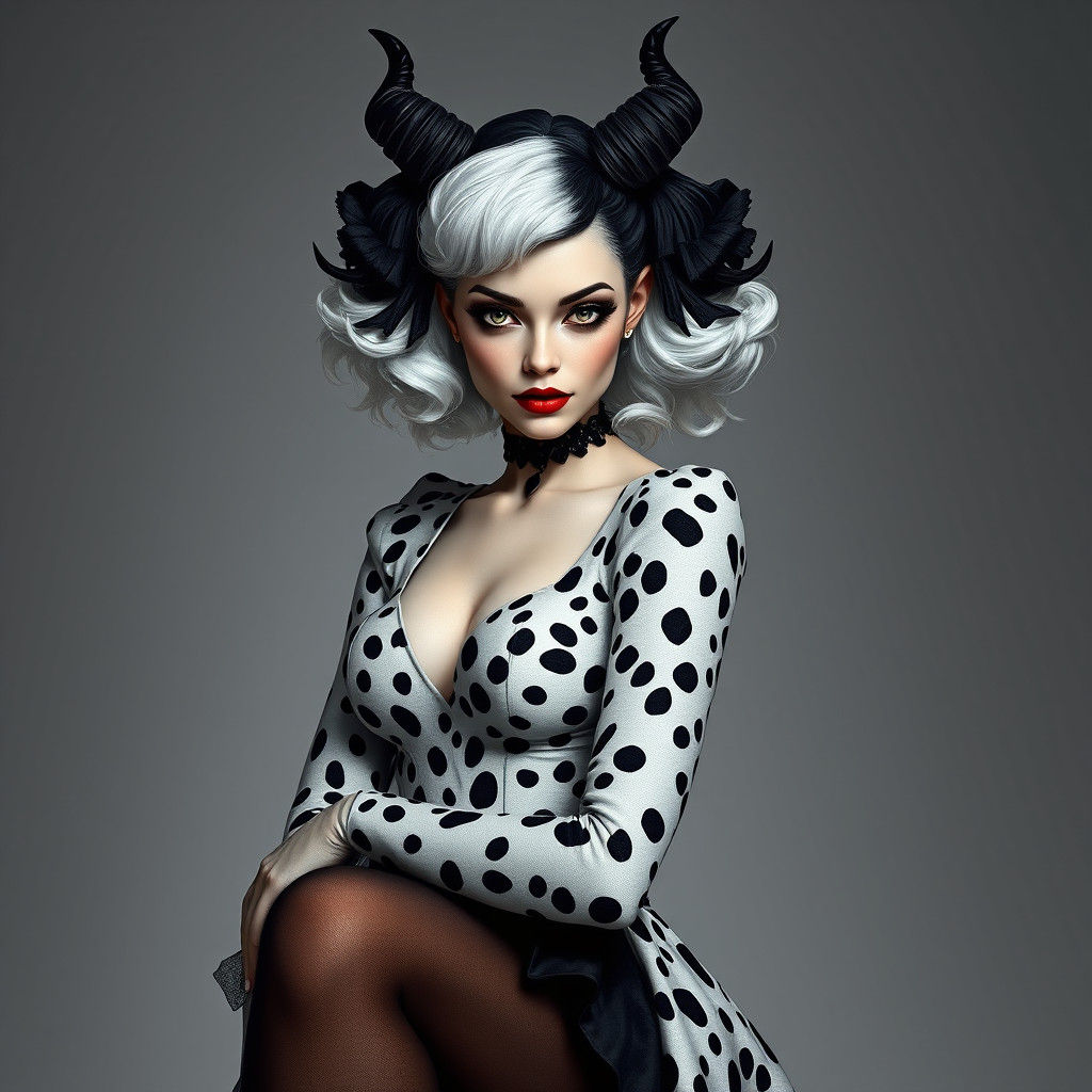 Cruella Devil Portrait in Photorealistic Style