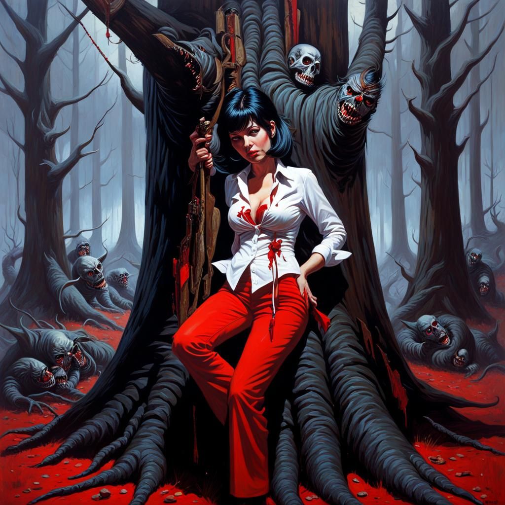 Sinister Hanging Figure in Oil Painting Style