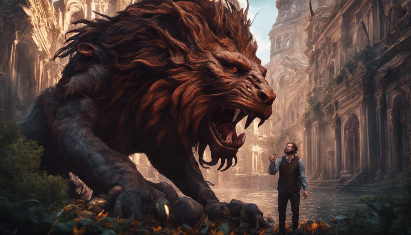 Selfie with a Manticore: Fantasy Concept Art