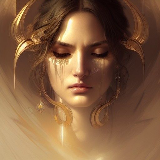 Oracle Priestess Portrait in Hyperrealistic Style