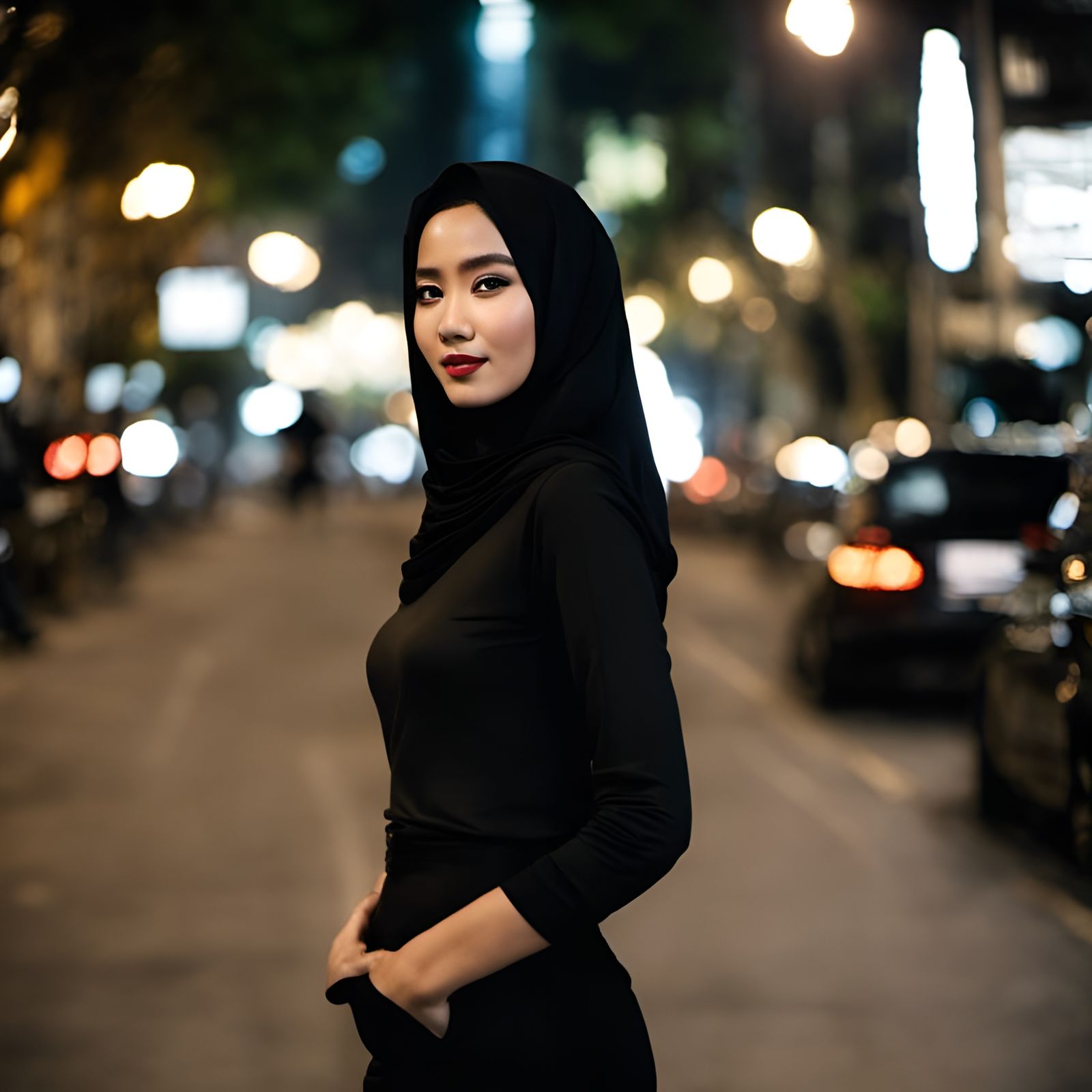 Stylish Indonesian Woman in Jakarta, Art Nouveau Style