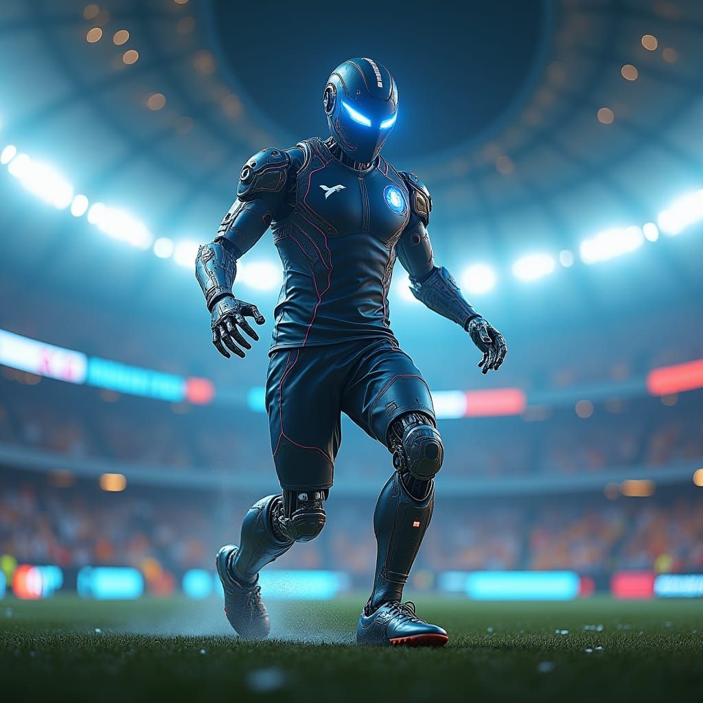 Cyborg Erling Haaland: Futuristic Football Concept Art