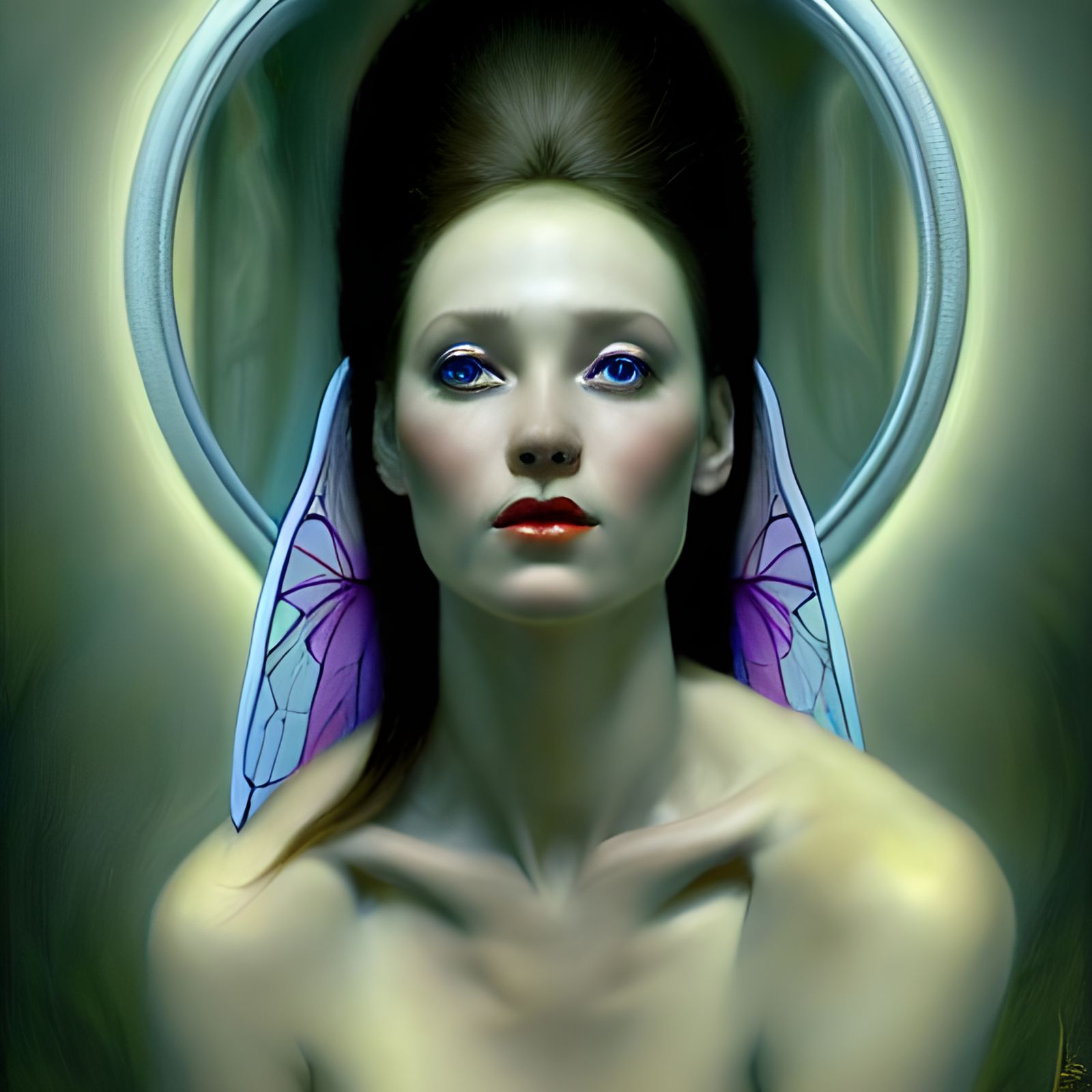 Fairy Goddess Gazing into the Mirror of Time