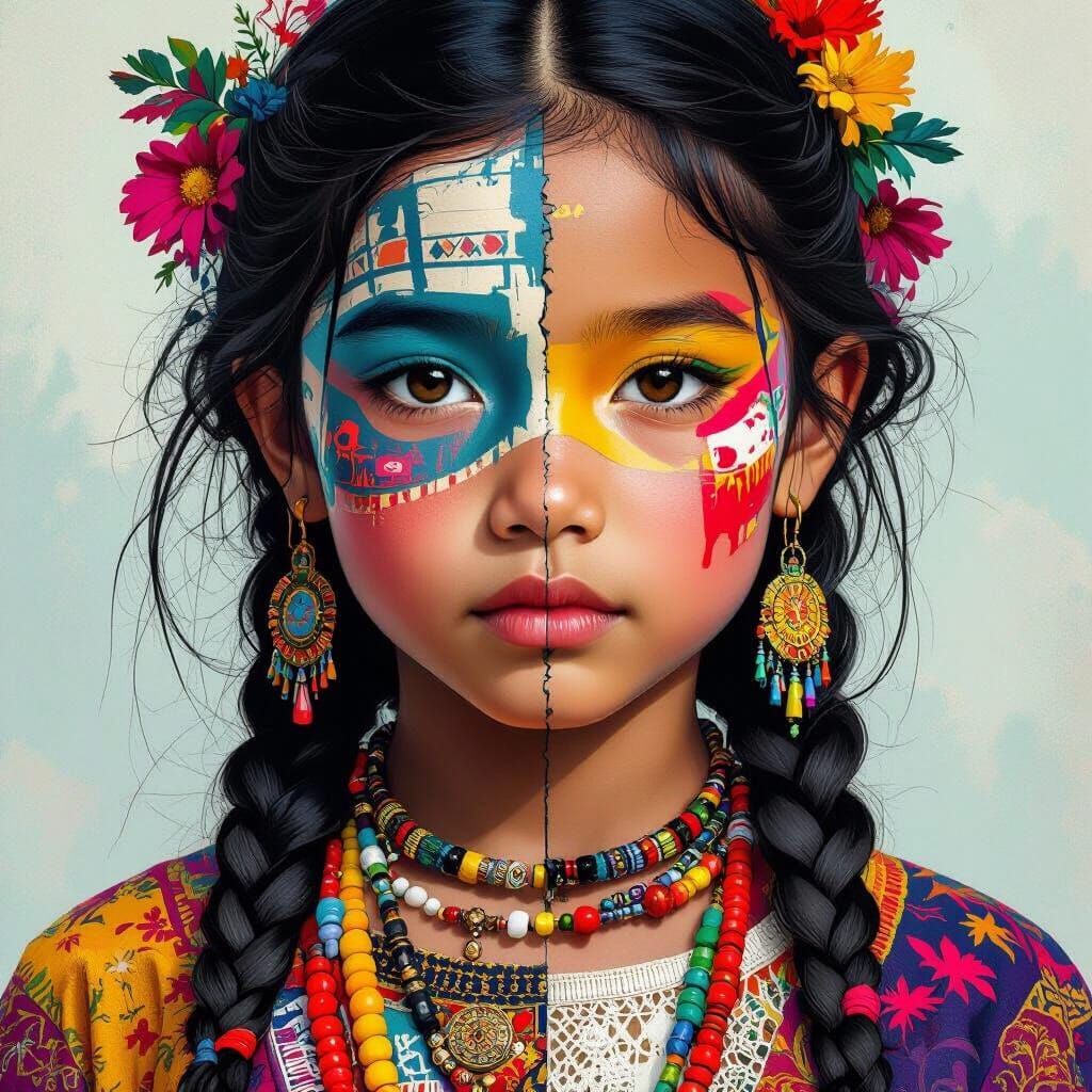 Ethnically Diverse Girl in Fantasy Concept Art Style